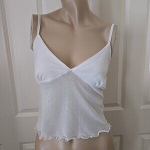 Mesh Cami Crop Top SZ M White